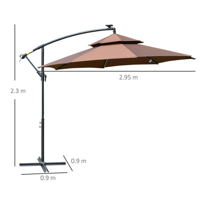 outsunny-3m-cantilever-parasol-banana-hanging-umbrella-with-double-roof-led-solar-lights-crank-8-sturdy-ribs-and-cross-base-for-outdoor-coffee