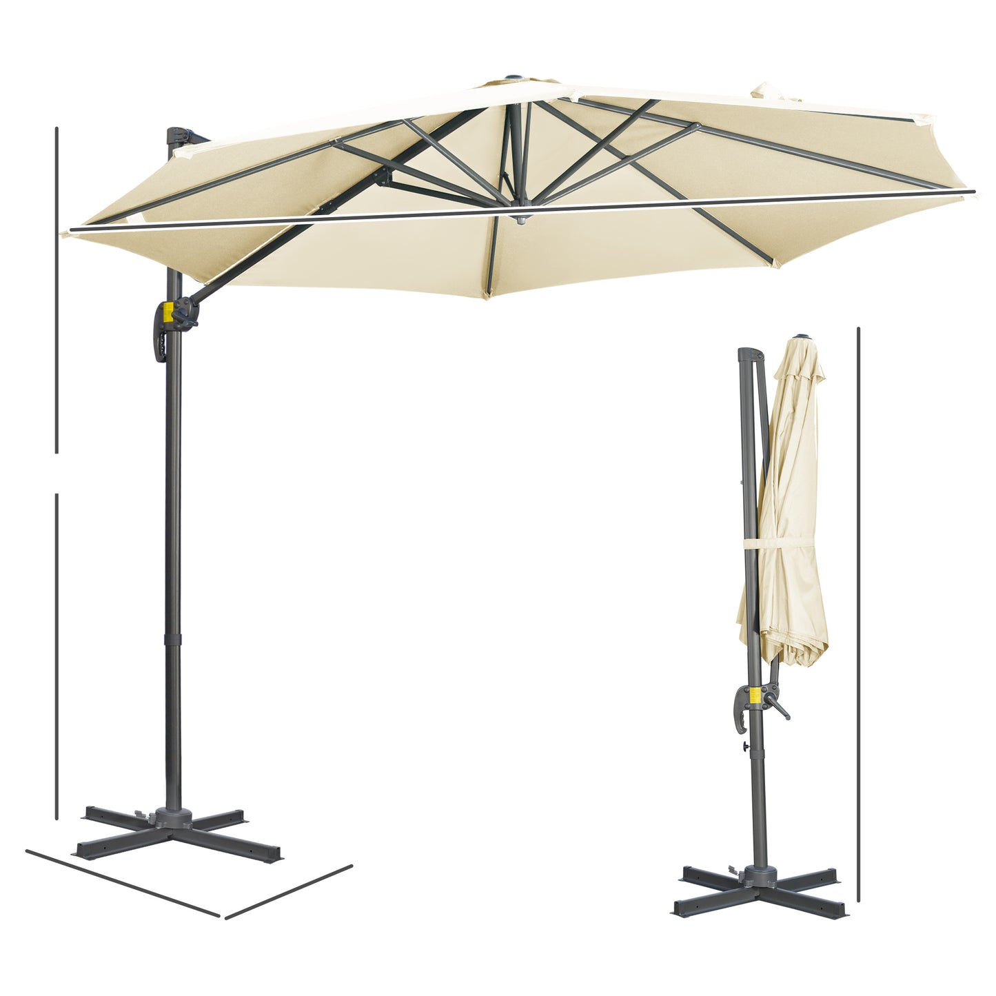 outsunny-3-x-3m-cantilever-parasol-with-cross-base-garden-umbrella-with-360-rotation-crank-handle-and-tilt-for-outdoor-patio-cream-white