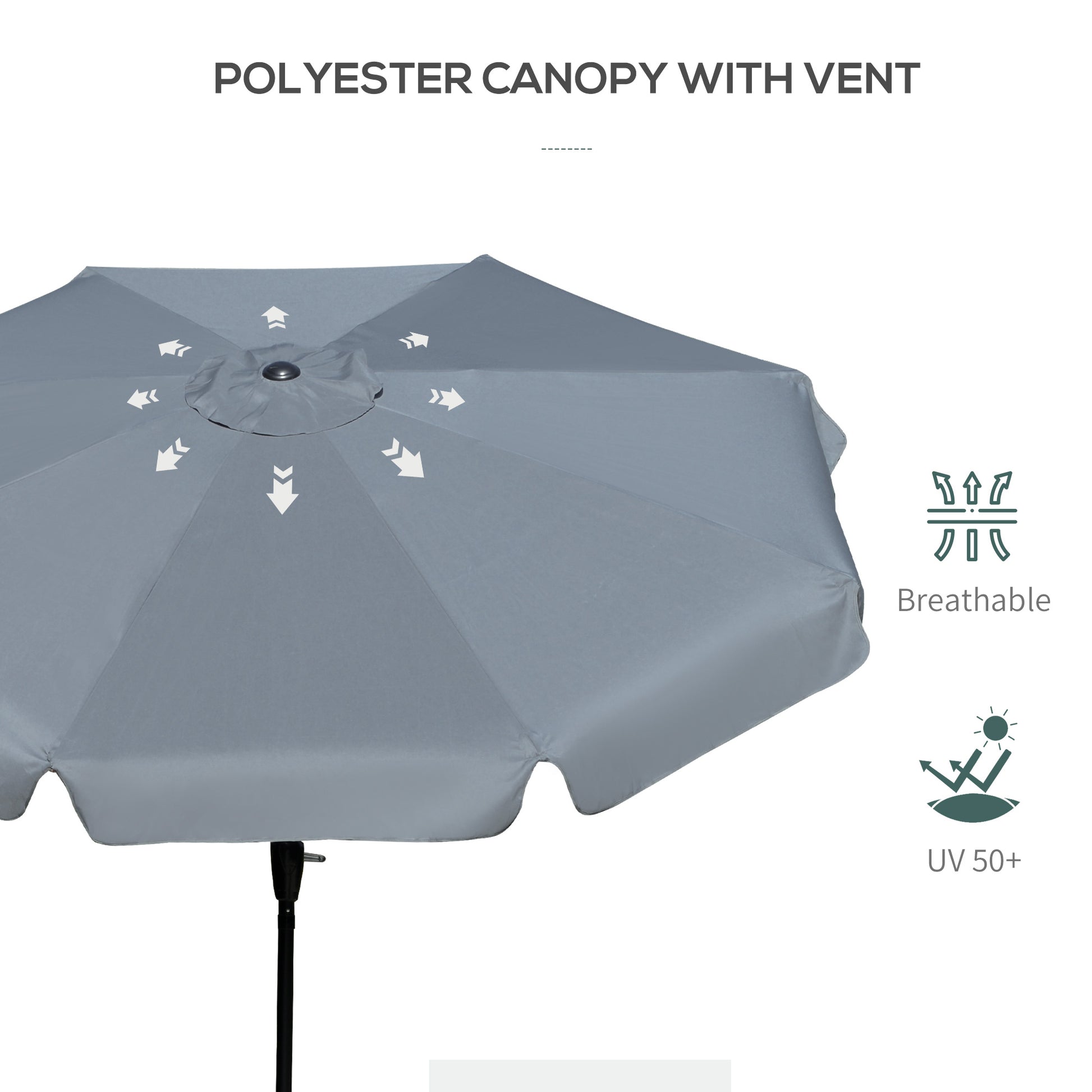 outsunny-2-66m-patio-umbrella-garden-parasol-outdoor-sun-shade-table-umbrella-with-ruffles-8-sturdy-ribs-charcoal-grey