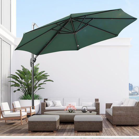 outsunny-3m-patio-offset-roma-parasol-cantilever-hanging-sun-shade-canopy-shelter-360-rotation-with-cross-base-green