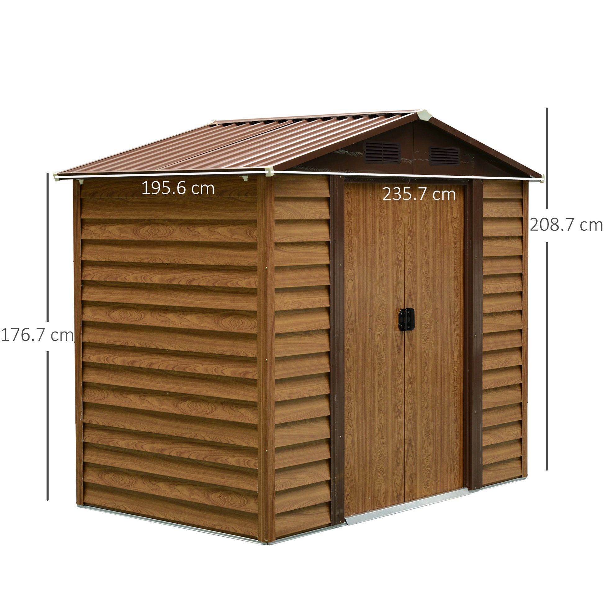 outsunny-8-x-6-5-ft-metal-garden-storage-shed-apex-store-for-gardening-tool-with-foundation-ventilation-and-lockable-door-brown