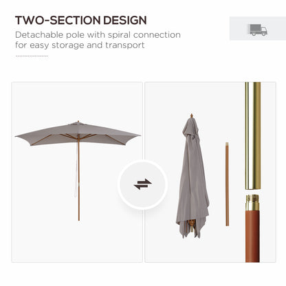 outsunny-2-x-3m-wooden-parasol-garden-umbrellas-sun-shade-patio-outdoor-umbrella-canopy-new-light-grey