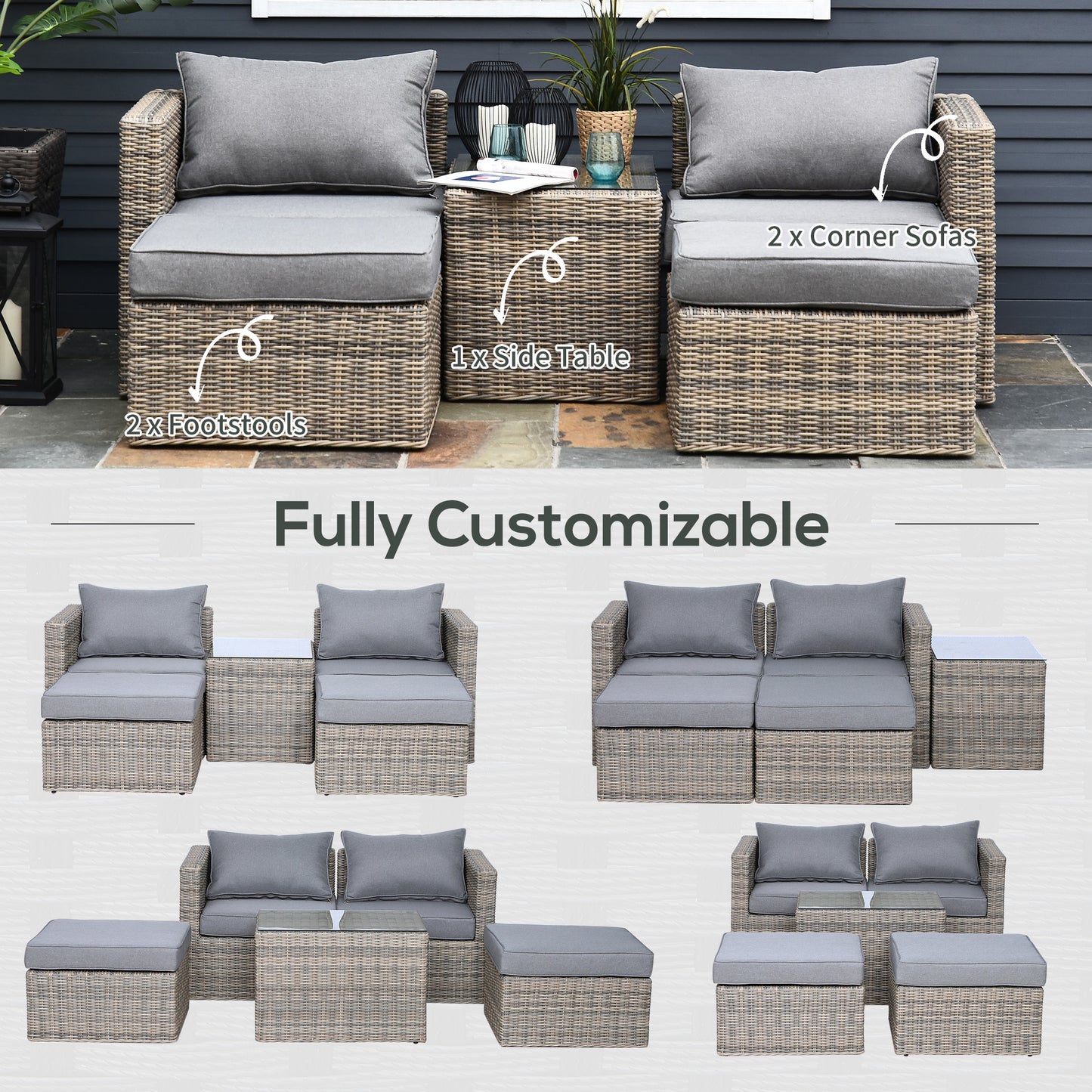 outsunny-2-seater-rattan-garden-furniture-set-w-tall-glass-top-table-aluminium-frame-plastic-wicker-thick-soft-cushions-outdoor-balcony-sofa-grey