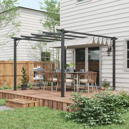 outsunny-3-x-3m-aluminium-pergola-canopy-gazebo-awning-outdoor-garden-sun-shade-shelter-marquee-party-bbq-light-grey