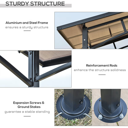 outsunny-8ft-x-5ft-outdoor-bbq-protective-gazebo-tent-aluminium-steel-frame-w-2-shelves-hardtop-roof-canopy-ground-stakes-safe-cooking