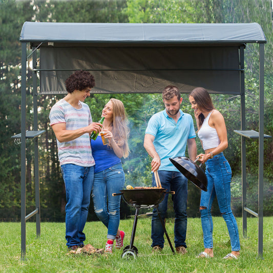 outsunny-metal-frame-outdoor-bbq-canopy-grey