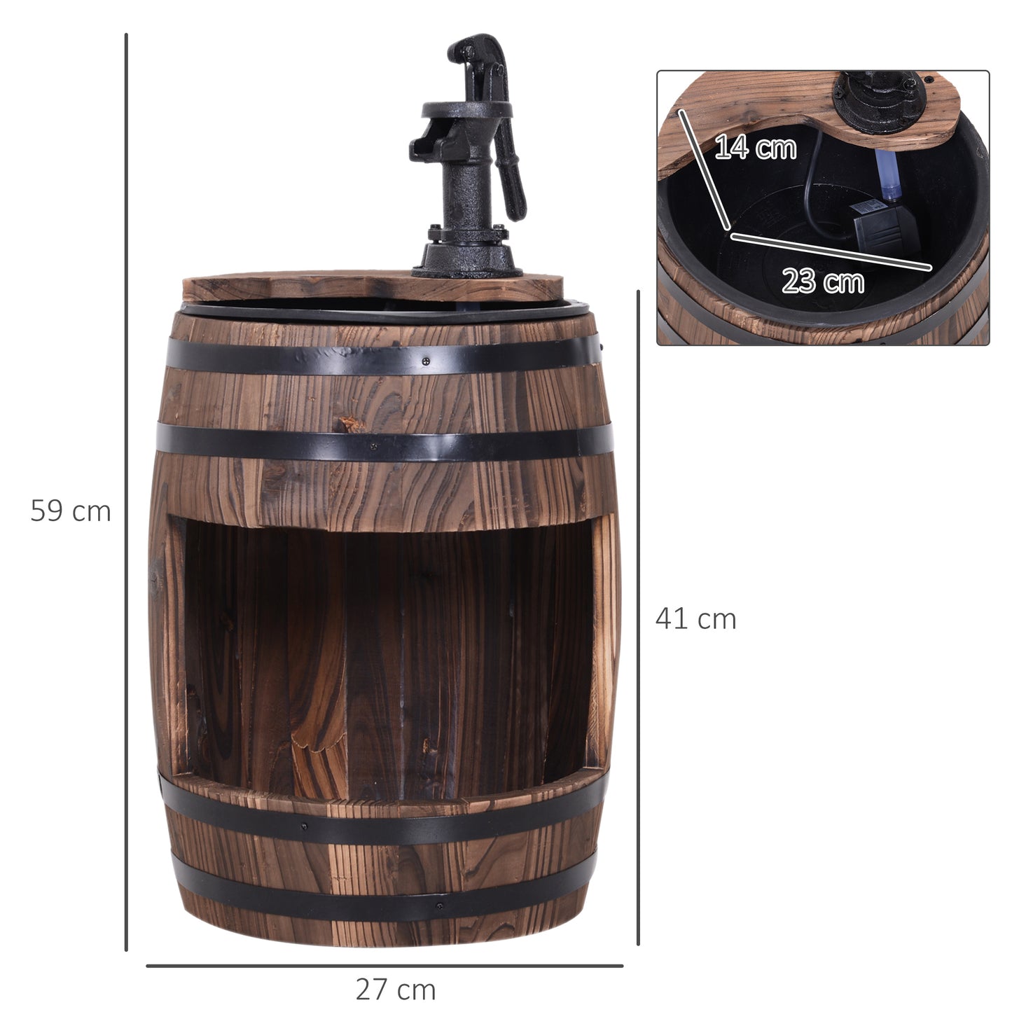 outsunny-wood-barrel-patio-water-fountain-electric-pump-garden-decorative-ornament-with-flower-planter-decor