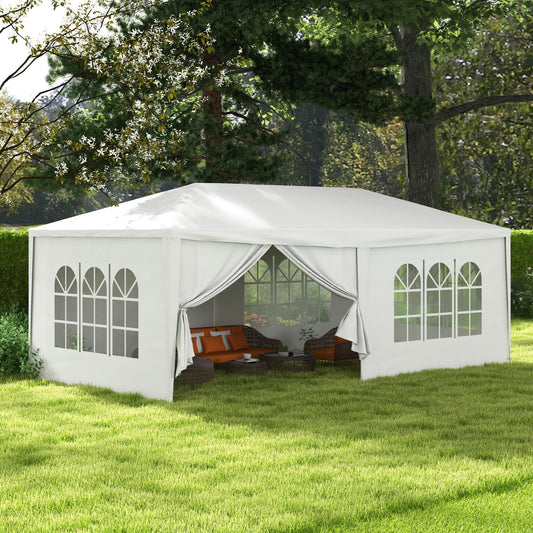 outsunny-6-x-3-m-party-tent-wedding-gazebo-outdoor-waterproof-pe-canopy-shade-with-6-removable-side-walls