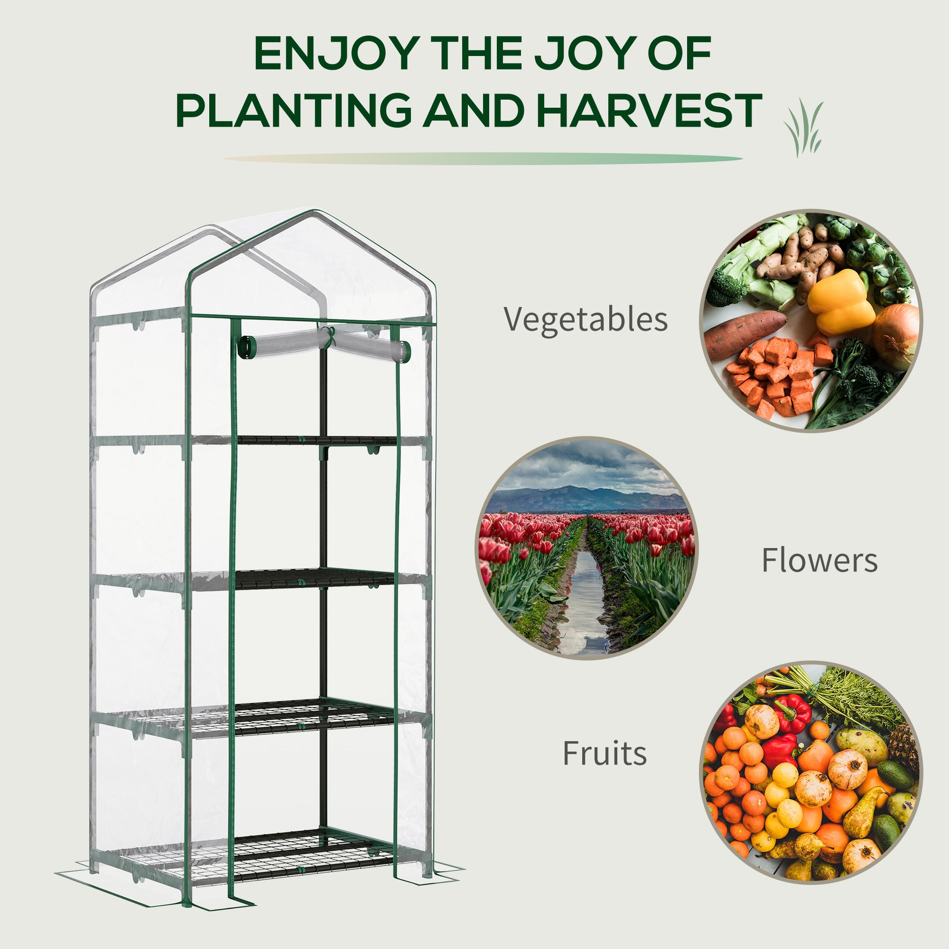 outsunny-4-tiers-mini-portable-greenhouse-plant-grow-shed-metal-frame-transparent-clear-cover-160h-x-70l-x-50wcm