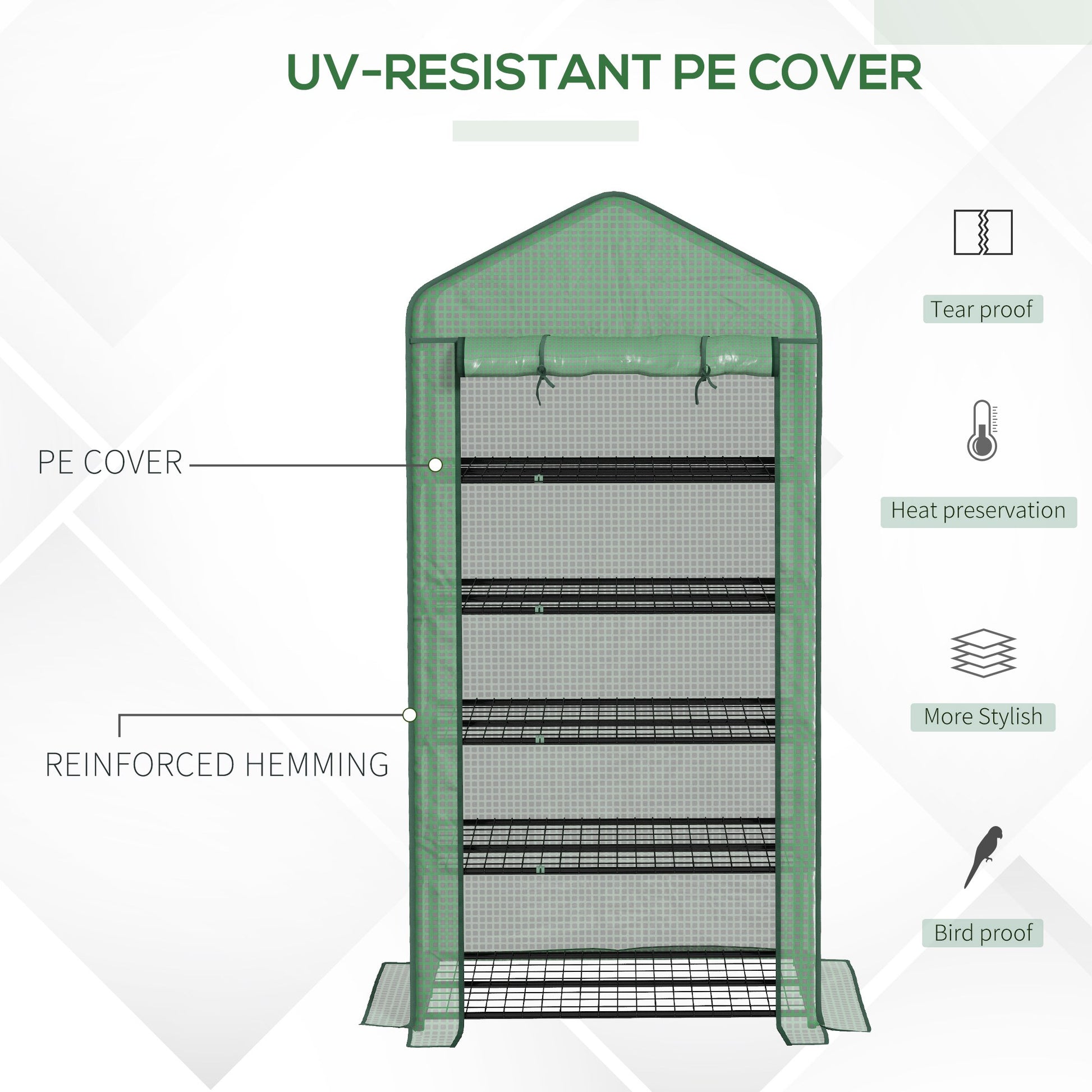 outsunny-5-tier-widened-mini-greenhouse-w-reinforced-pe-cover-portable-green-house-w-roll-up-door-wire-shelves-193h-x-90w-x-49dcm-green