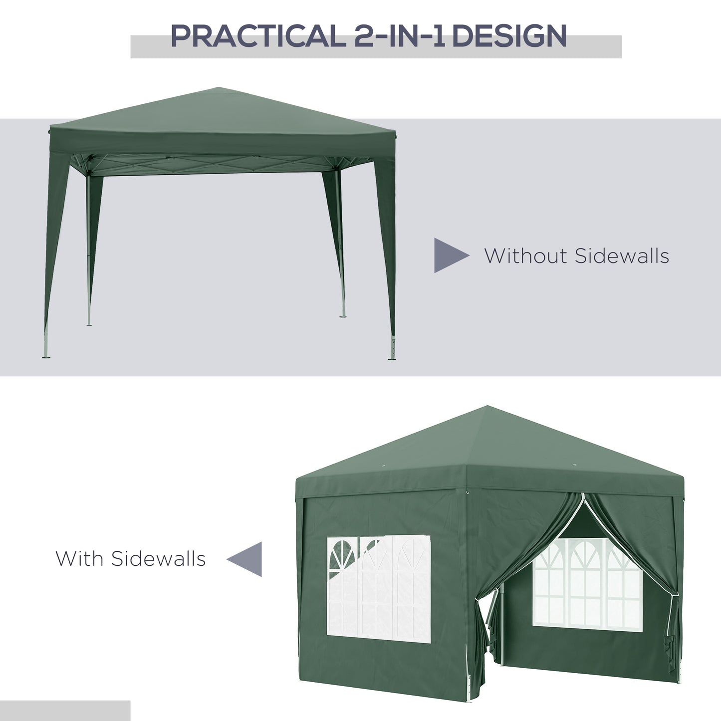 outsunny-3-x-3m-pop-up-gazebo-wedding-party-canopy-tent-marquee-with-carry-bag-and-windows-green