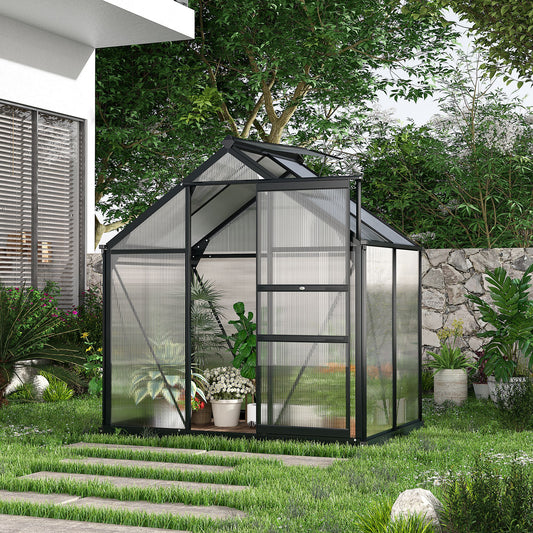 outsunny-clear-polycarbonate-greenhouse-large-walk-in-green-house-garden-plants-grow-galvanized-base-aluminium-frame-with-slide-door-6-x-4ft