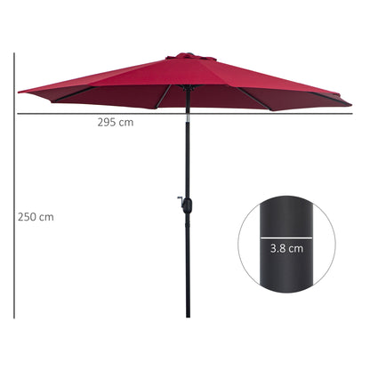 outsunny-3m-tilting-parasol-garden-umbrellas-outdoor-sun-shade-with-8-ribs-tilt-and-crank-handle-for-balcony-bench-garden-wine-red