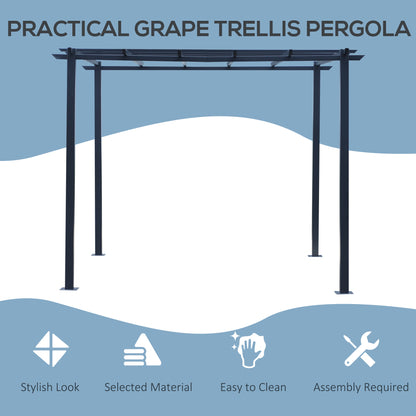 outsunny-3-x-3-meter-metal-pergola-gazebo-grape-trellis-climbing-plants-outdoor-sun-shelter-arbours-garden