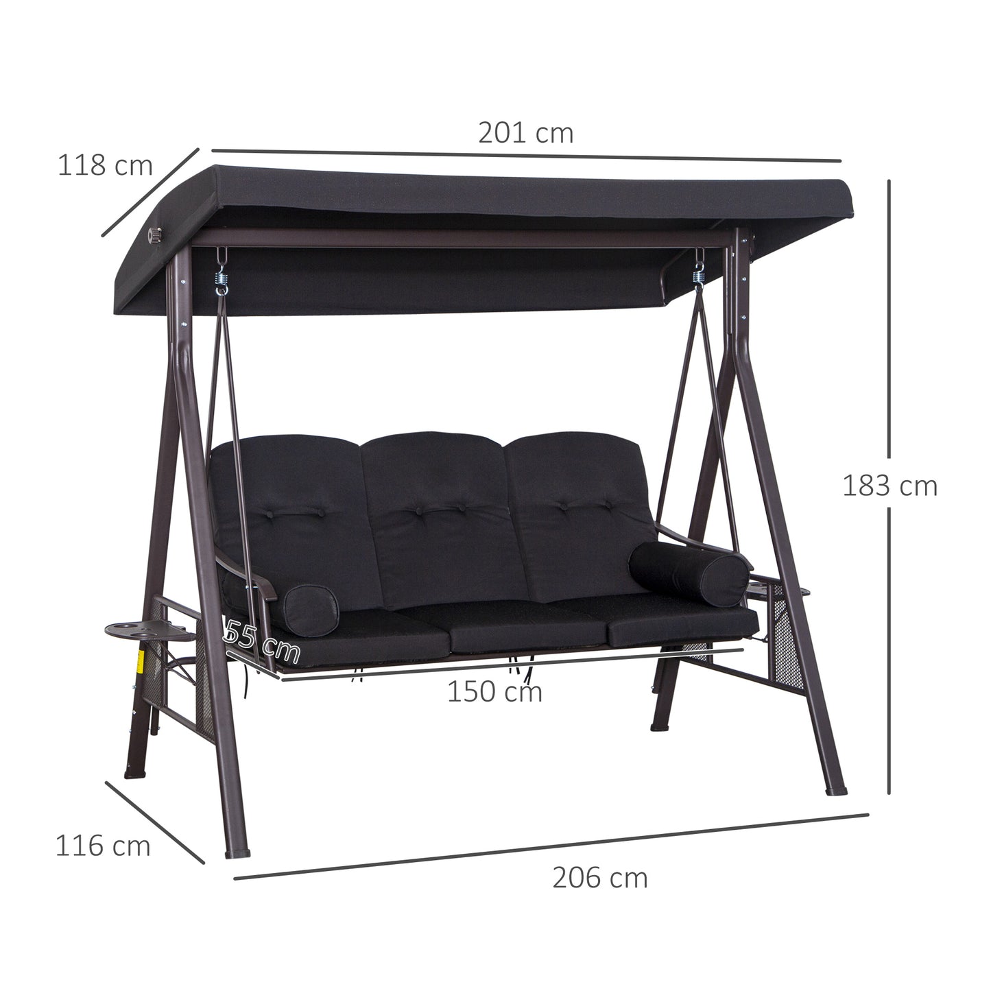 outsunny-swing-chair-hammock-chair-3-seater-canopy-cushion-shelter-outdoor-bench-black