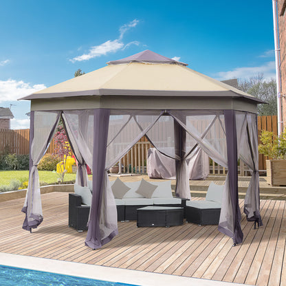 outsunny-hexagon-patio-gazebo-pop-up-gazebo-outdoor-double-roof-instant-shelter-with-netting-4m-x-4m-beige