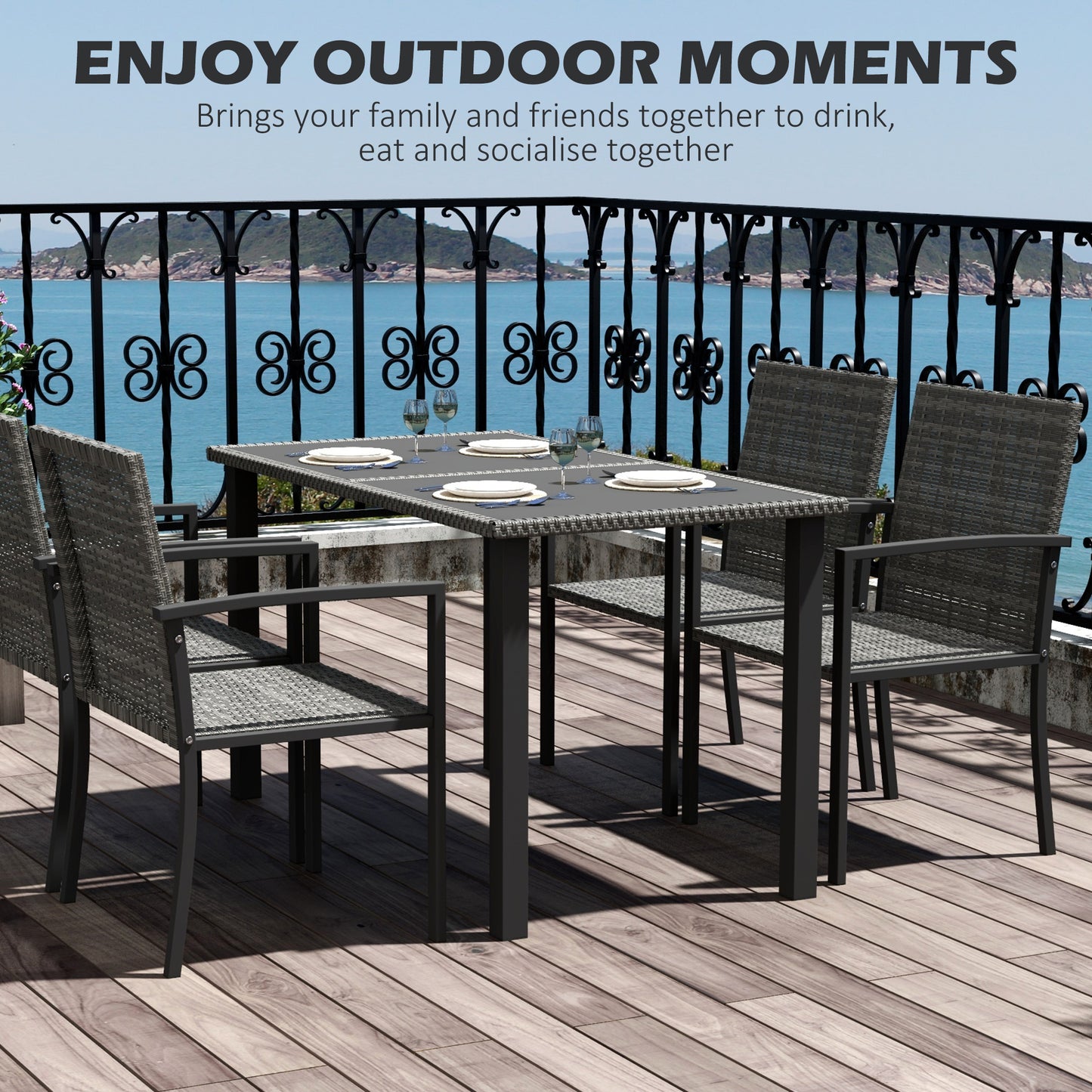 outsunny-outdoor-dining-set-5-pieces-patio-conservatory-with-tempered-glass-tabletop-4-dining-chairs-grey