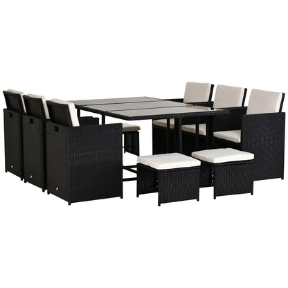 outsunny-11pc-rattan-garden-furniture-outdoor-patio-dining-table-set-weave-wicker-10-seater-stool-black