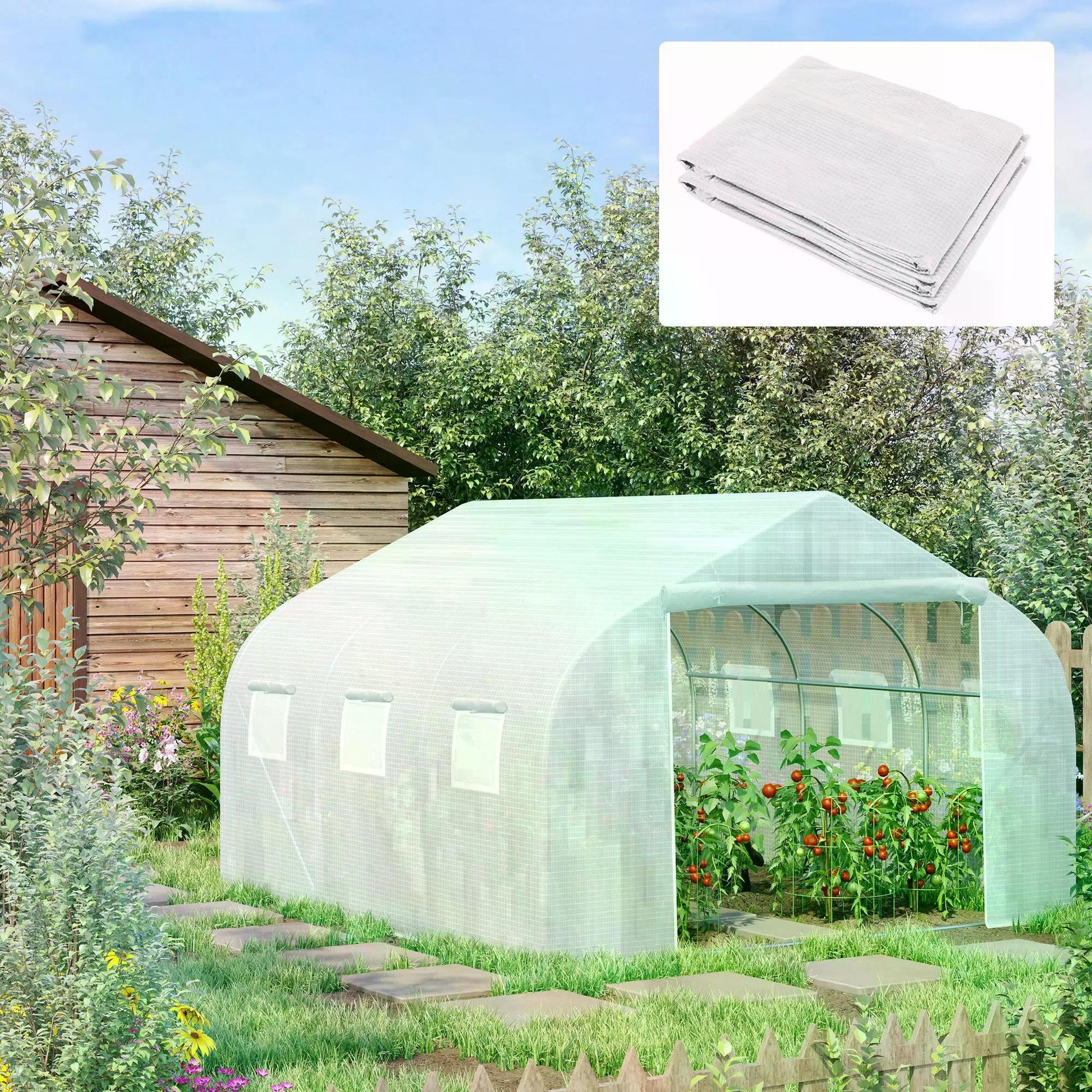 outsunny-4-5-x-3-x-2m-greenhouse-replacement-cover-reinforced-gardening-plant-cover-for-walk-in-growhouse-with-zipper-door-white-cover-only