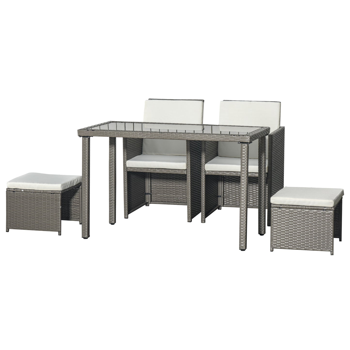 outsunny-4-seater-rattan-garden-furniture-space-saving-wicker-weave-sofa-set-conservatory-dining-table-table-chair-footrest-cushioned-grey