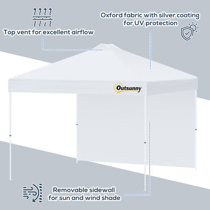 outsunny-3x3m-pop-up-gazebo-tent-with-1-sidewall-roller-bag-adjustable-height-event-shelter-tent-for-garden-patio-white