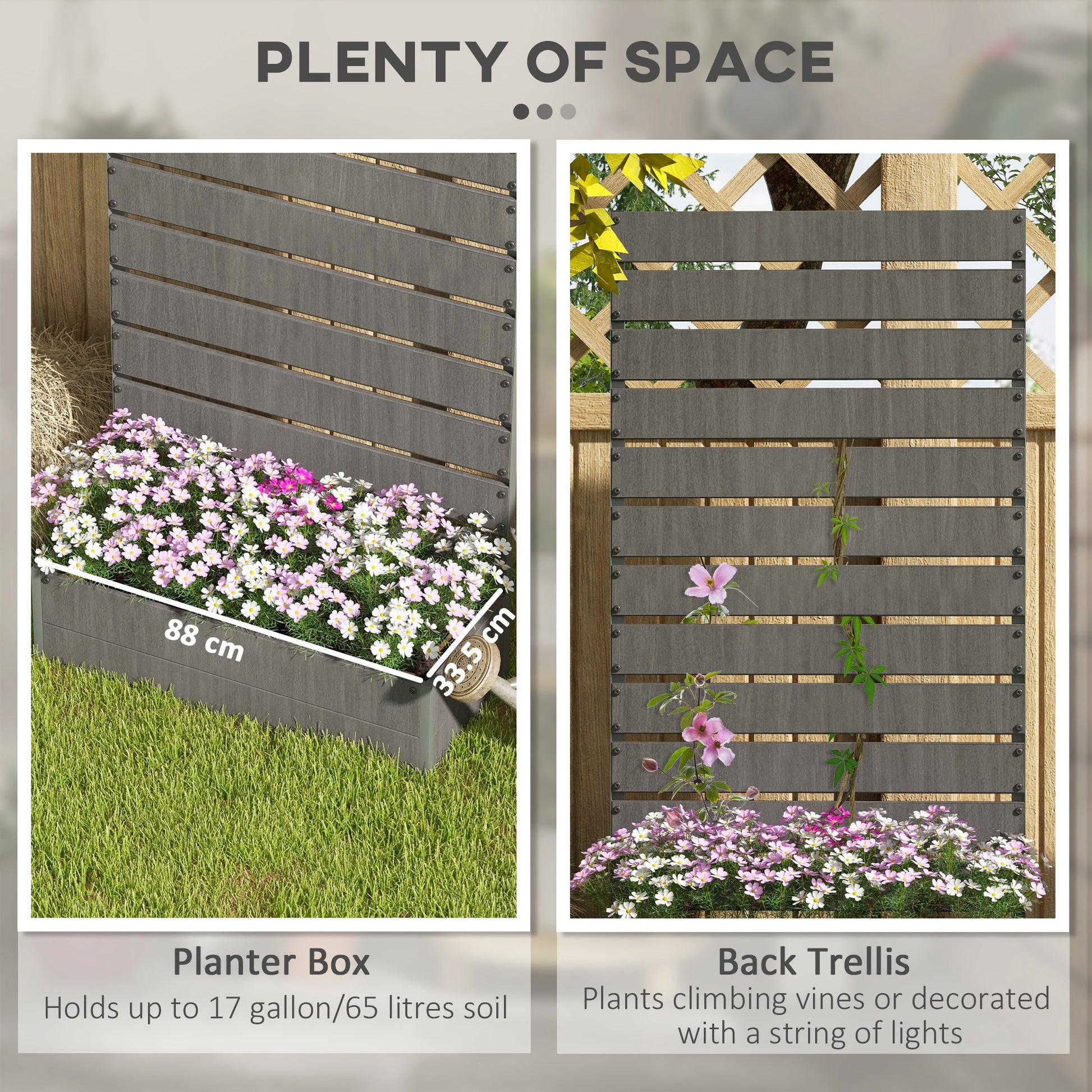 outsunny-raised-bed-for-garden-planter-with-trellis-for-climbing-plants-vines-planter-box-with-drainage-gap-dark-grey