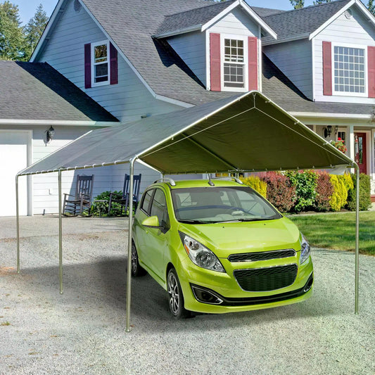 outsunny-3-x-6m-heavy-duty-carport-garage-car-shelter-galvanized-steel-outdoor-open-canopy-tent-water-uv-resistant-waterproof-grey