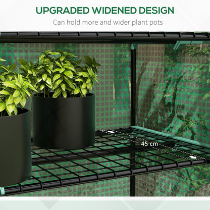 outsunny-5-tier-widened-mini-greenhouse-w-reinforced-pe-cover-portable-green-house-w-roll-up-door-wire-shelves-193h-x-90w-x-49dcm-green