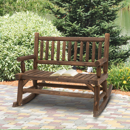 outsunny-garden-2-seater-rocking-bench-wood-frame-rough-cut-log-loveseat-slatted-high-back-rustic-style-with-armrests-dark-stain-brown