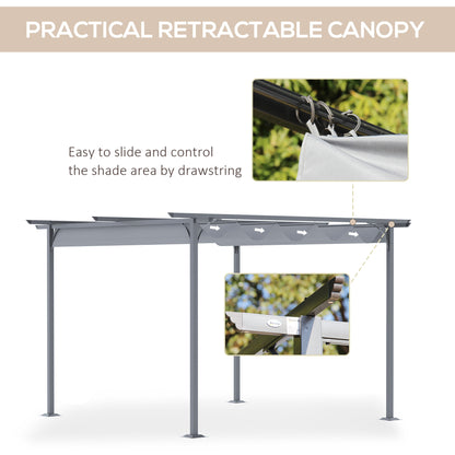 outsunny-3-5m-x-3-5m-metal-pergola-gazebo-awning-retractable-canopy-outdoor-garden-sun-shade-shelter-marquee-party-bbq-grey