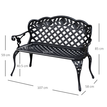 outsunny-cast-aluminium-garden-bench-outdoor-patio-2-seater-high-back-chair-armrest-antique-style-black