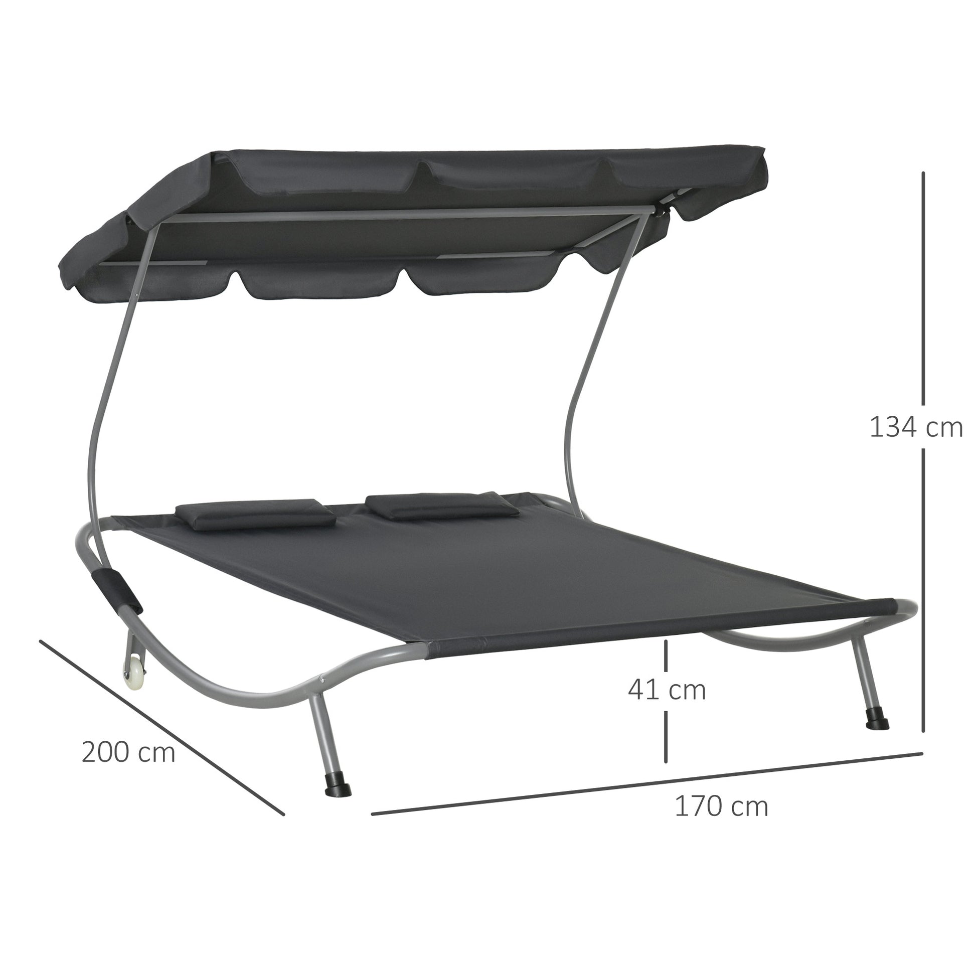 outsunny-patio-double-hammock-sun-lounger-bed-w-canopy-shelter-wheels-2-pillows-grey