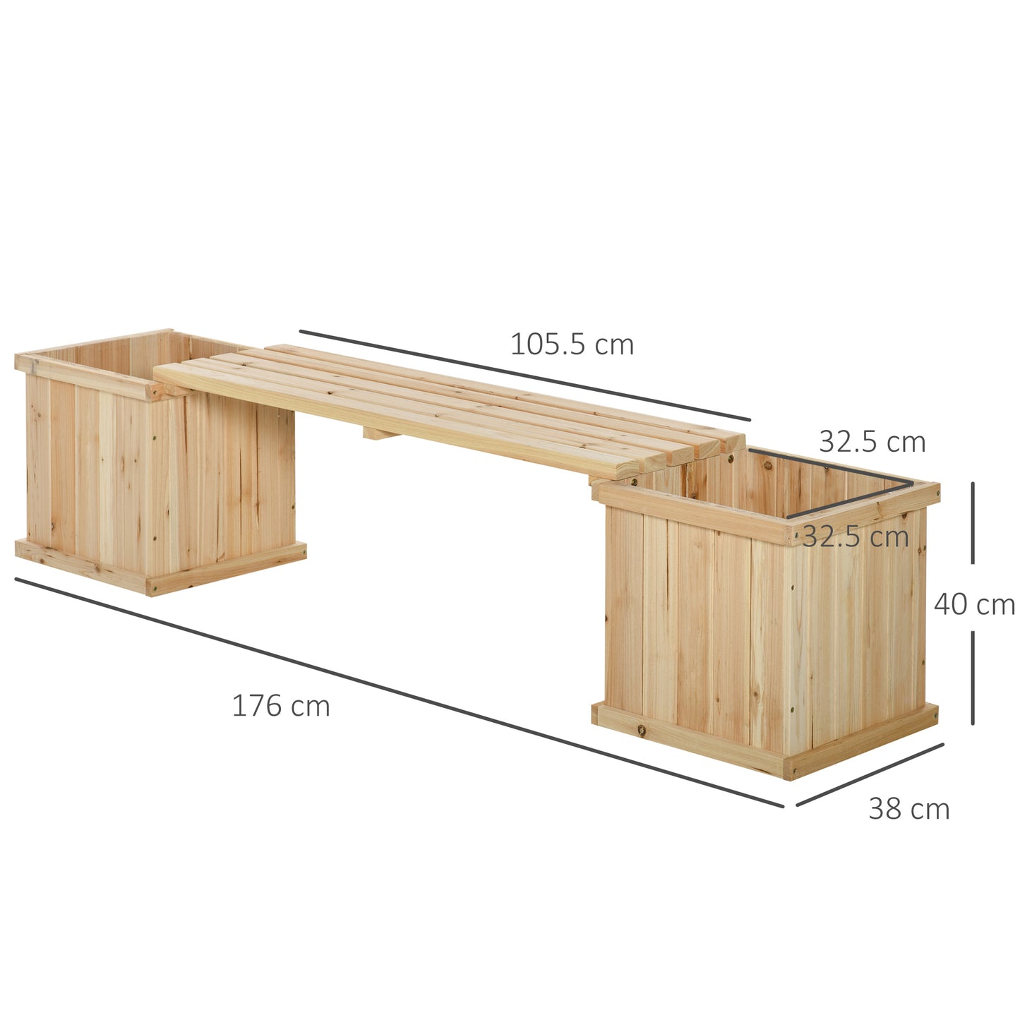 outsunny-wooden-garden-planter-bench-combination-garden-raised-bed-patio-park-natural-176-x-38-x-40-cm