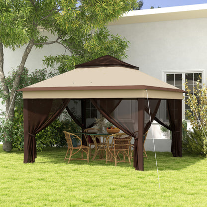 outsunny-3-x-3m-pop-up-gazebo-height-adjustable-instant-event-shelter-with-netting-and-carrying-bag-beige