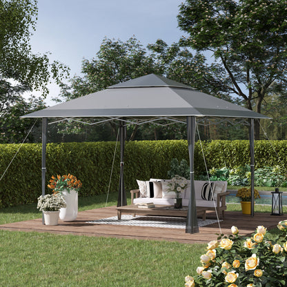 outsunny-4-x-4m-pop-up-gazebo-double-roof-canopy-tent-with-roller-bag-adjustable-legs-outdoor-party-steel-frame-dark-grey