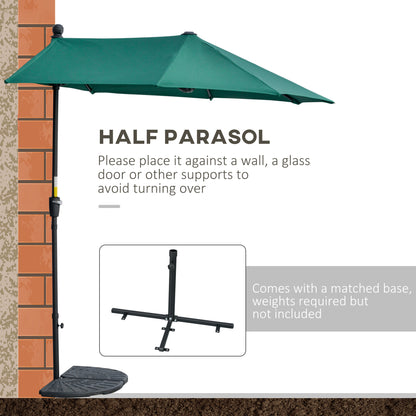 outsunny-2m-half-parasol-market-umbrella-garden-balcony-parasol-with-crank-handle-cross-base-double-sided-canopy-dark-green