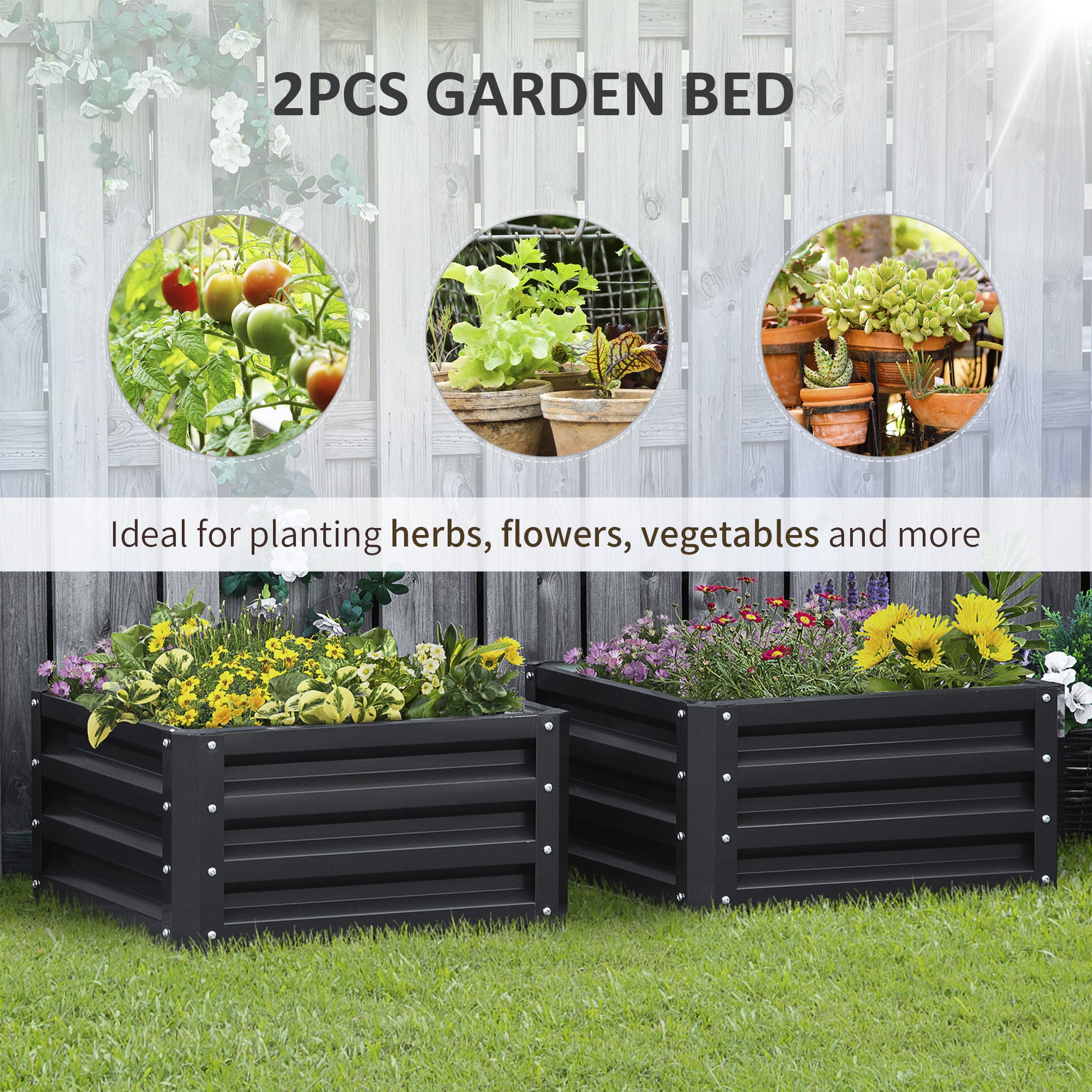 outsunny-set-of-2-raised-garden-bed-outdoor-elevated-galvanised-planter-box-for-flowers-herbs-60x60x30-5cm-grey