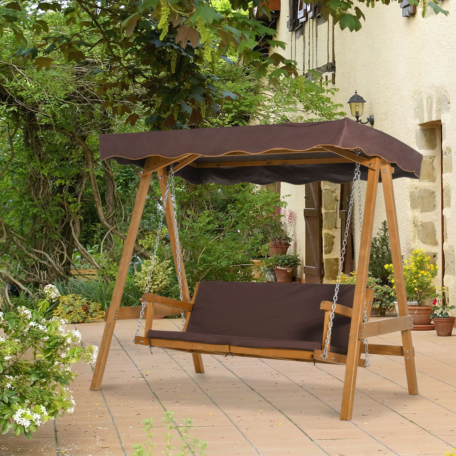 outsunny-3-seater-outdoor-garden-swing-chair-with-adjustable-canopy-wooden-hammock-bench-with-padded-cushions-for-patio-yard-brown