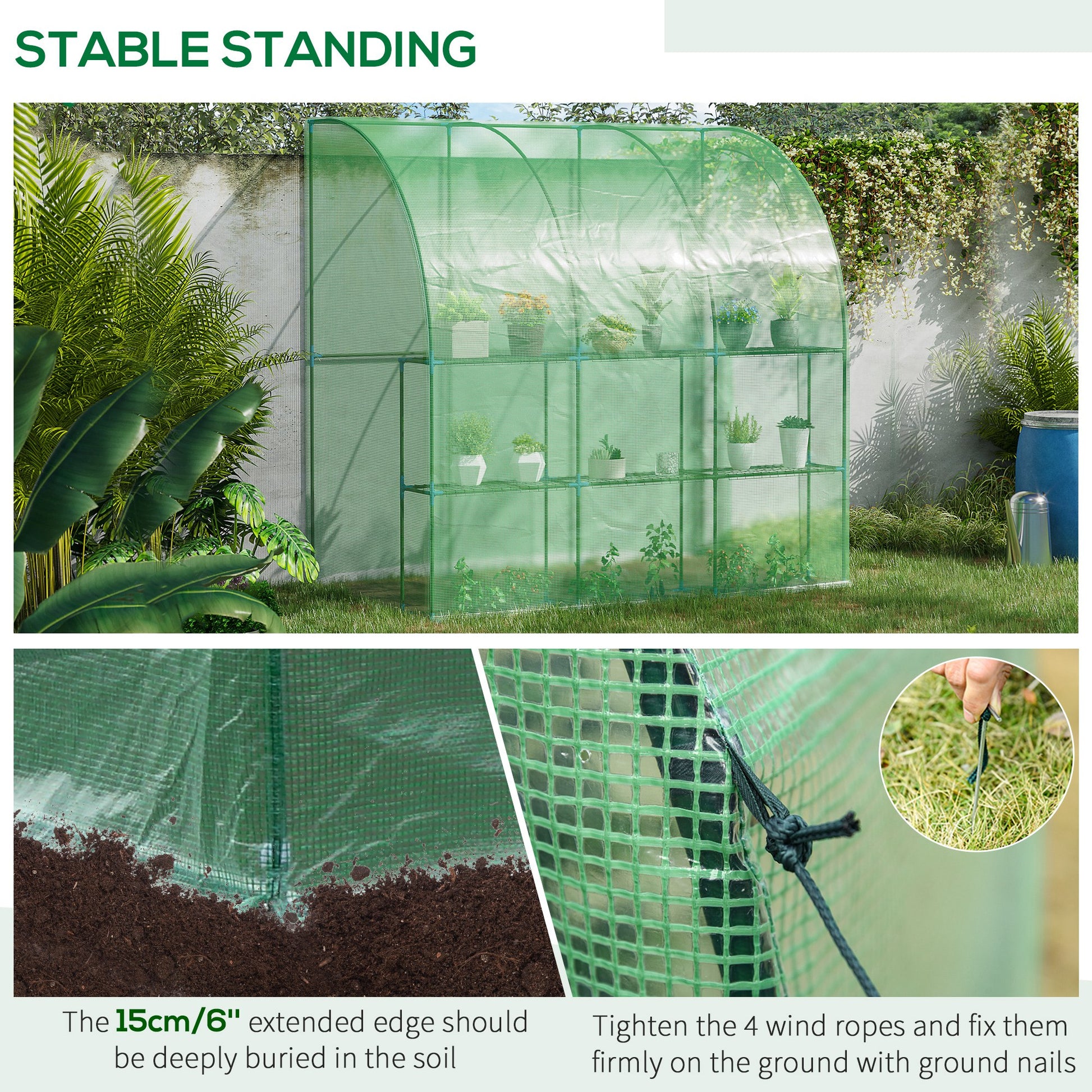 outsunny-outdoor-walk-in-lean-to-wall-tunnel-greenhouse-with-zippered-roll-up-door-pe-cover-green-214l-x-120w-x-215hcm