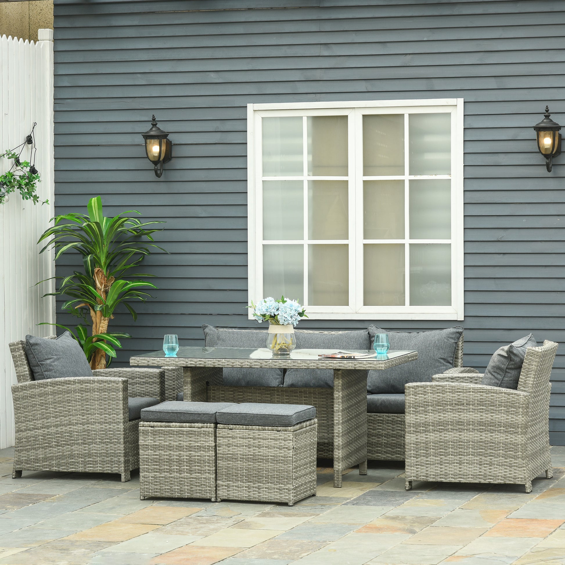 outsunny-7-seater-rattan-dining-set-sofa-table-garden-rattan-furniture-footstool-outdoor-w-cushion-grey