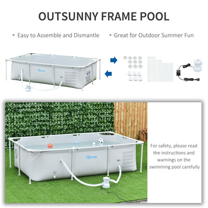 outsunny-steel-frame-pool-with-filter-pump-and-filter-cartridge-rust-resistant-above-ground-pool-with-reinforced-sidewalls-252-x-152-x-65cm-grey