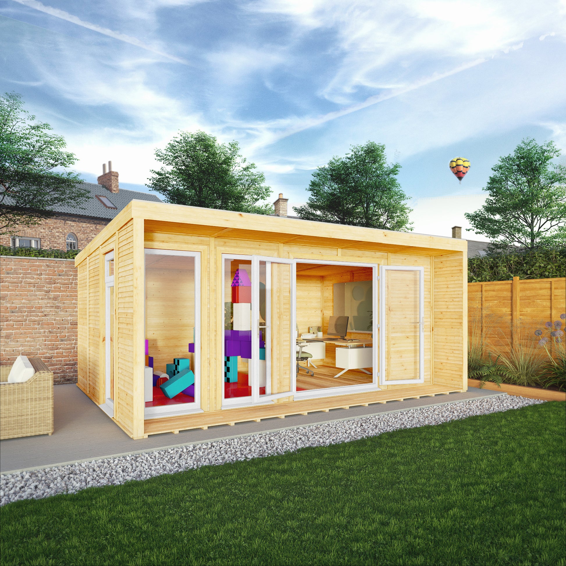  Sherwood Cresswell 5M X 3M Insulated Garden Room - (Upvc Windows & Doors) - White