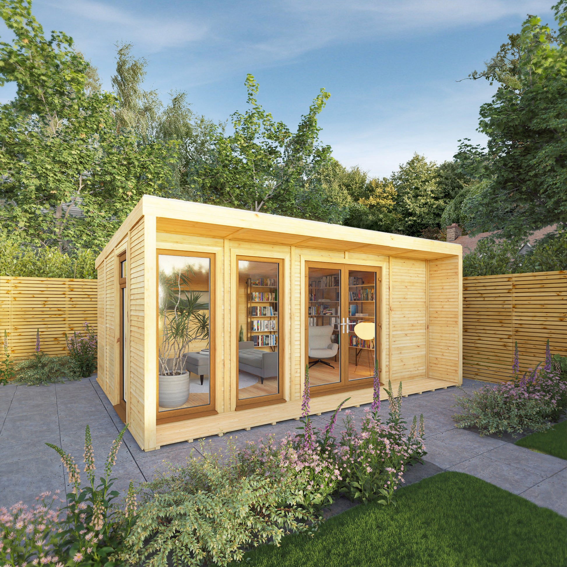  Sherwood Cresswell 5M X 3M Insulated Garden Room - (Upvc Windows & Doors) - Oak