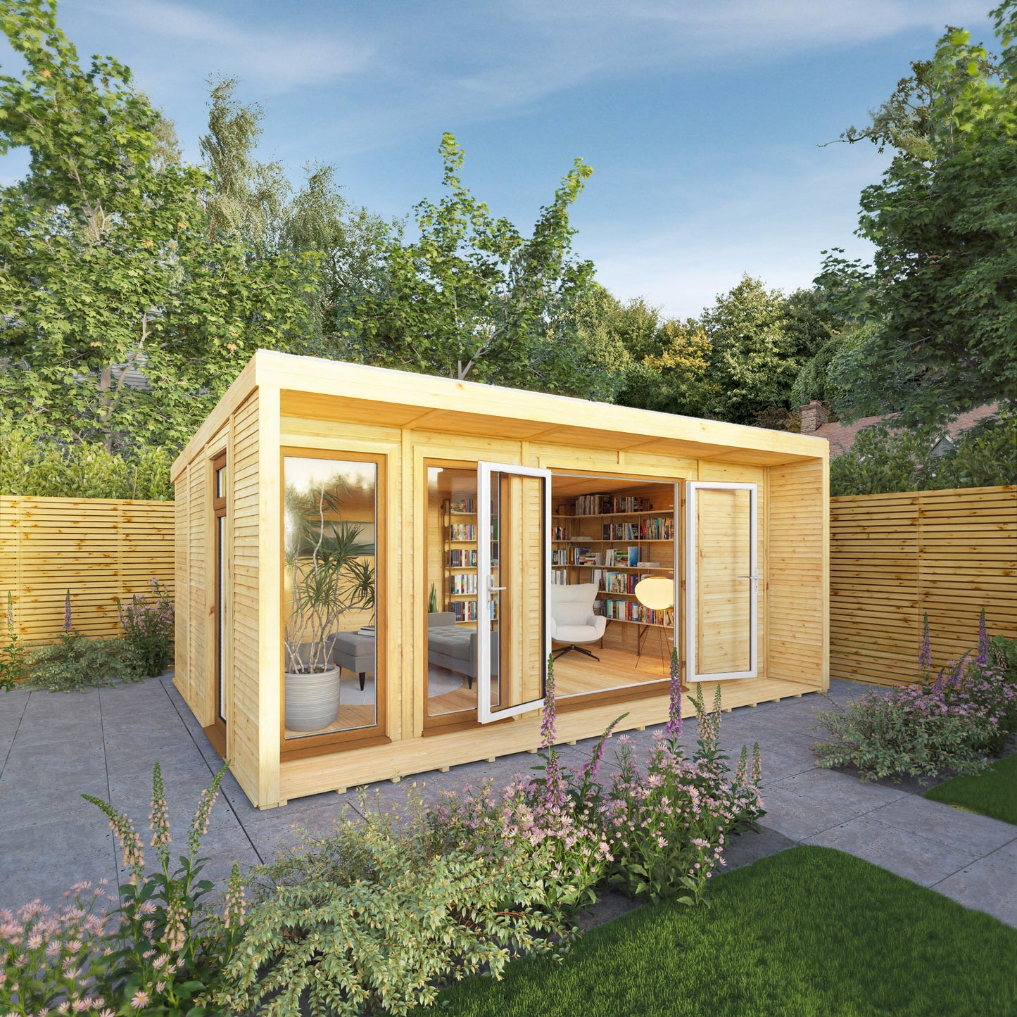  Sherwood Cresswell 5M X 3M Insulated Garden Room - (Upvc Windows & Doors) - Oak