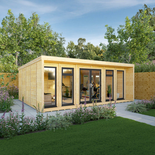 Sherwood Cresswell 6M X 4M Insulated Garden Room - (Upvc Windows & Doors) - Grey