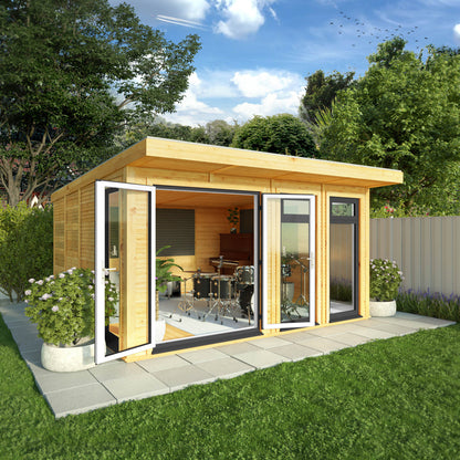 Sherwood Edwinstowe 4M X 4M Insulated Garden Room - (Upvc Windows & Doors) - Grey