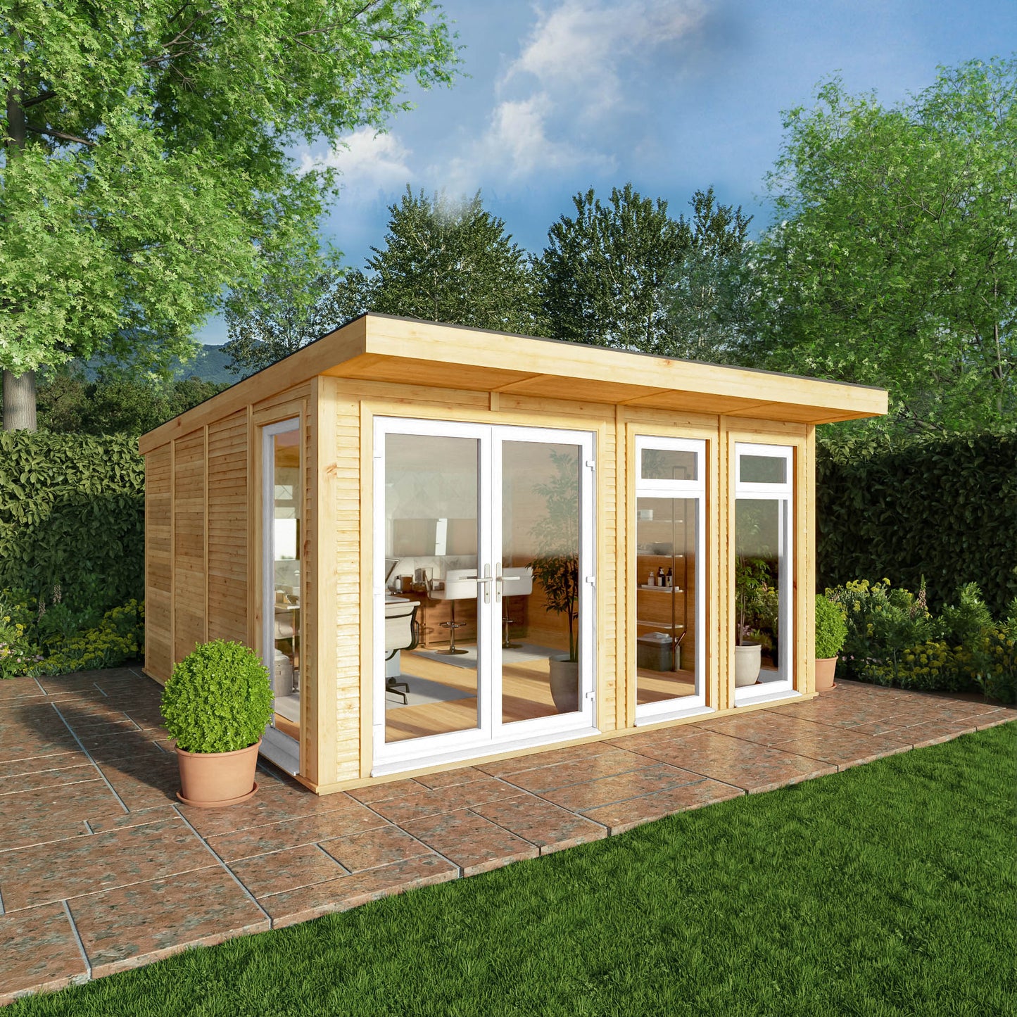 Sherwood Edwinstowe 4M X 4M Insulated Garden Room- (Upvc Windows & Doors) - White