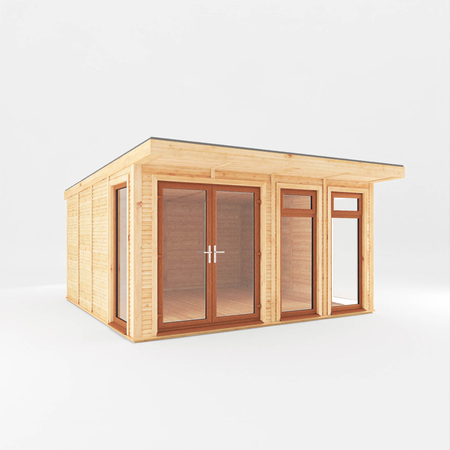 Sherwood Edwinstowe 4M X 4M Insulated Garden Room - (Upvc Windows & Doors) - Oak