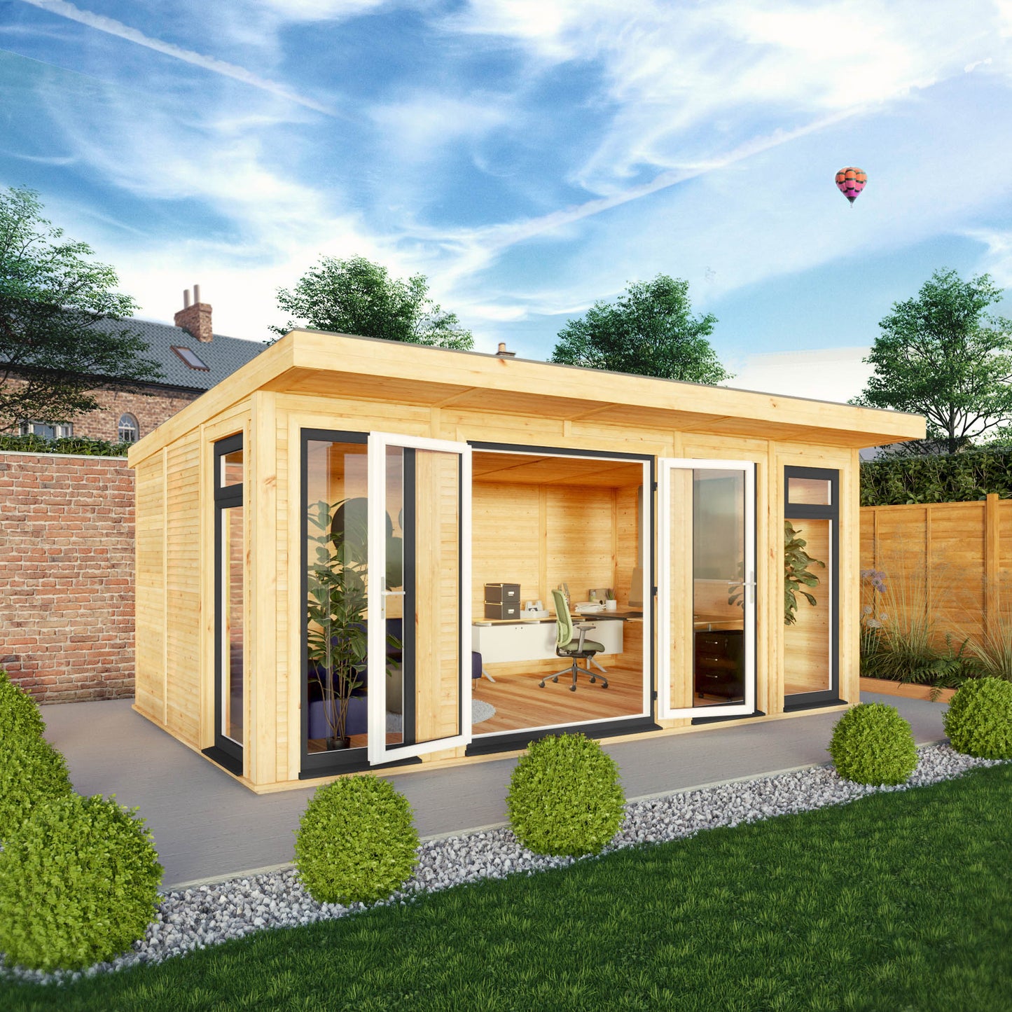 Sherwood Edwinstowe 5M X 3M Insulated Garden Room - (Upvc Windows & Doors) - Grey