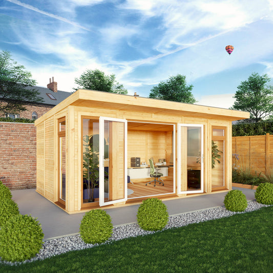 Sherwood Edwinstowe 5M X 3M Insulated Garden Room - (Upvc Windows & Doors) - Oak